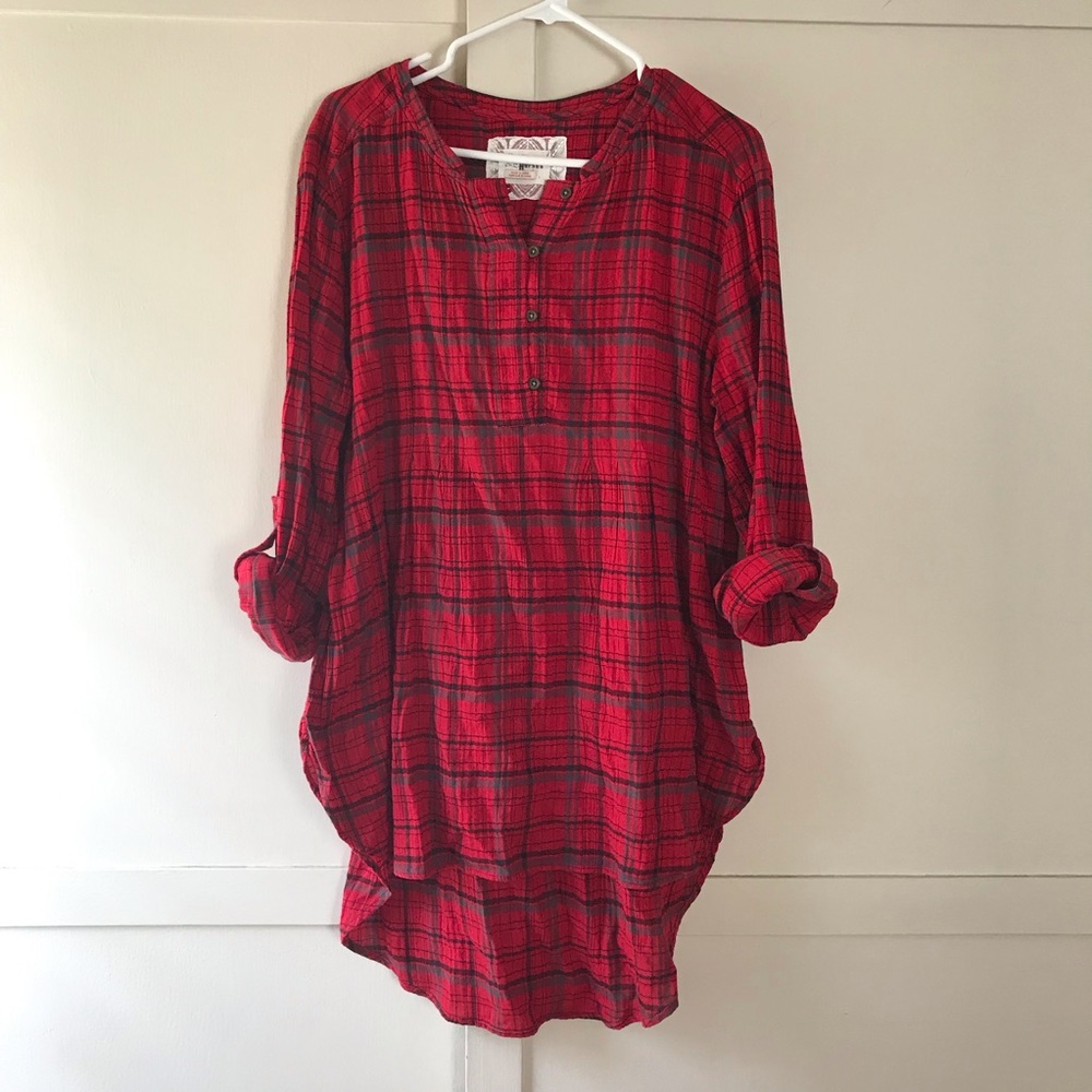 Anthropologie Halfpenny Plaid Tunic